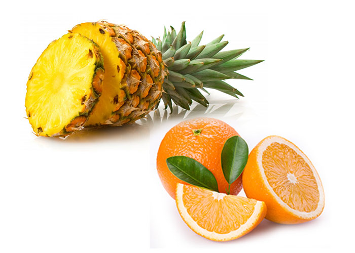Detox dứa và trái cam rất tốt cho sức khỏe